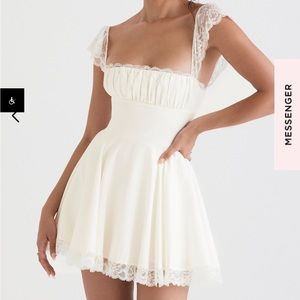 House of CB Kaia Lace Trim Fit & Flare Minidress